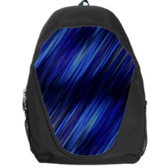 Indigo And Black Stripes Backpack Bag by SpinnyChairDesigns