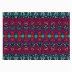 Boho Red Teal Pattern Large Glasses Cloth by SpinnyChairDesigns