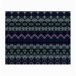 Boho Navy Teal Violet Stripes Small Glasses Cloth Front