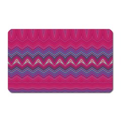 Magenta Blue Stripes Magnet (rectangular) by SpinnyChairDesigns