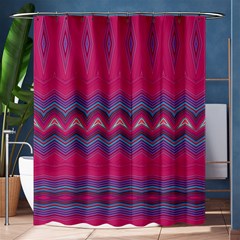 Magenta Blue Stripes Shower Curtain 60  X 72  (medium)  by SpinnyChairDesigns