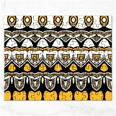Boho Black White Yellow Rectangular Jigsaw Puzzl by SpinnyChairDesigns