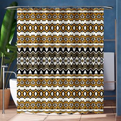 Boho Black Yellow Floral Print Shower Curtain 60  X 72  (medium)  by SpinnyChairDesigns