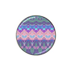 Boho Patchwork Violet Pink Green Hat Clip Ball Marker (4 Pack) by SpinnyChairDesigns