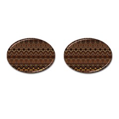 Boho Brown Gold Cufflinks (oval) by SpinnyChairDesigns