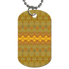 Boho Old Gold Pattern Dog Tag (two Sides) by SpinnyChairDesigns