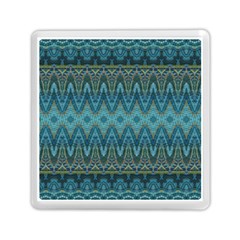 Boho Teal Blue Pattern Memory Card Reader (square) by SpinnyChairDesigns