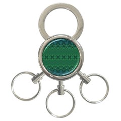 Boho Emerald Green And Blue  3-ring Key Chain by SpinnyChairDesigns