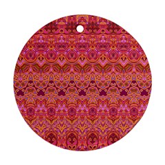 Boho Pink Pattern Round Ornament (two Sides) by SpinnyChairDesigns