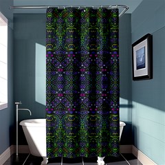 Boho Purple Green Pattern Shower Curtain 36  X 72  (stall)  by SpinnyChairDesigns