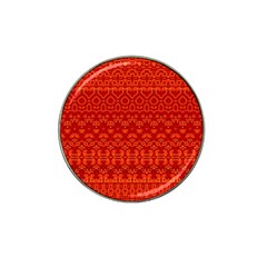 Boho Red Orange Hat Clip Ball Marker by SpinnyChairDesigns