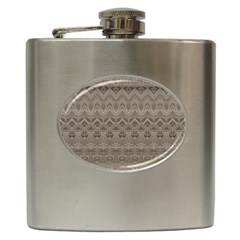 Boho Khaki  Hip Flask (6 Oz) by SpinnyChairDesigns