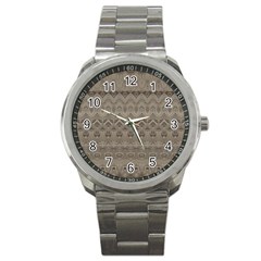 Boho Khaki  Sport Metal Watch by SpinnyChairDesigns