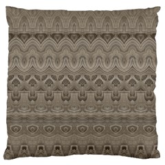 Boho Khaki  Large Cushion Case (one Side) by SpinnyChairDesigns