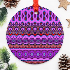 Boho Magenta Pattern Ornament (round) by SpinnyChairDesigns