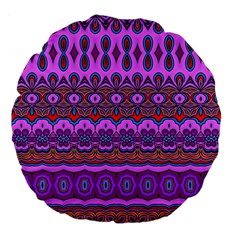 Boho Magenta Pattern Large 18  Premium Flano Round Cushions by SpinnyChairDesigns