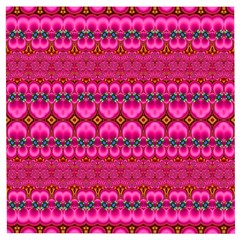 Boho Bright Pink Floral Wooden Puzzle Square by SpinnyChairDesigns