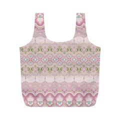 Boho Pastel Spring Floral Pink Full Print Recycle Bag (m) by SpinnyChairDesigns