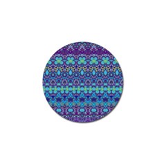 Boho Purple Blue Teal Floral Golf Ball Marker by SpinnyChairDesigns