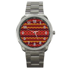 Boho Red Gold Sport Metal Watch by SpinnyChairDesigns