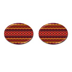 Boho Red Gold Cufflinks (oval) by SpinnyChairDesigns