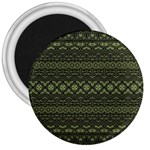 Boho Sage Green Black 3  Magnets Front