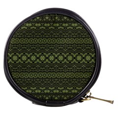 Boho Sage Green Black Mini Makeup Bag by SpinnyChairDesigns