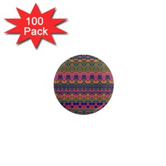 Boho Colorful Pattern 1  Mini Magnets (100 Pack)  by SpinnyChairDesigns