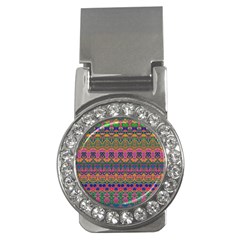 Boho Colorful Pattern Money Clips (cz)  by SpinnyChairDesigns