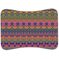 Boho Colorful Pattern Velour Seat Head Rest Cushion by SpinnyChairDesigns