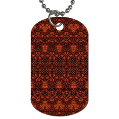 Boho Dark Red Floral Dog Tag (two Sides) by SpinnyChairDesigns