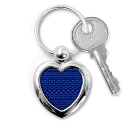 Cobalt Blue  Key Chain (heart) by SpinnyChairDesigns