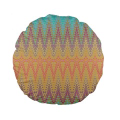 Boho Pastel Colors Standard 15  Premium Flano Round Cushions