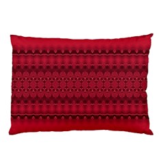 Crimson Red Pattern Pillow Case (two Sides) by SpinnyChairDesigns