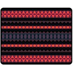 Boho Orange Black Fleece Blanket (Medium)  60 x50  Blanket Front