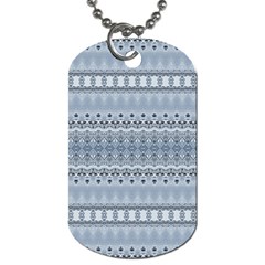 Boho Faded Blue Grey Dog Tag (two Sides) by SpinnyChairDesigns