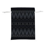 Boho Black and Silver Lightweight Drawstring Pouch (S) Front