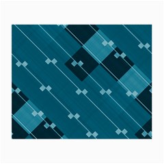 Teal Blue Stripes And Checks Small Glasses Cloth by SpinnyChairDesigns