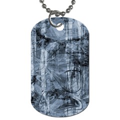 Faded Blue Texture Dog Tag (two Sides) by SpinnyChairDesigns