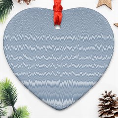 Boho Faded Blue Stripes Heart Ornament (two Sides) by SpinnyChairDesigns