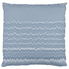 Boho Faded Blue Stripes Large Cushion Case (two Sides) by SpinnyChairDesigns