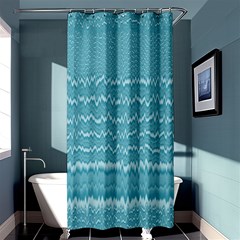 Boho Teal Stripes Shower Curtain 36  X 72  (stall)  by SpinnyChairDesigns