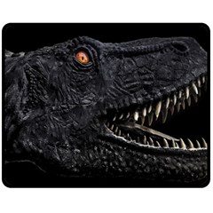 Trex Dinosaur Head Dark Poster Fleece Blanket (medium)  by dflcprintsclothing