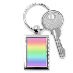 Pastel Rainbow Ombre Key Chain (rectangle) by SpinnyChairDesigns