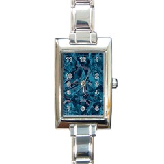 Boho Cerulean Blue Mosaic Rectangle Italian Charm Watch by SpinnyChairDesigns