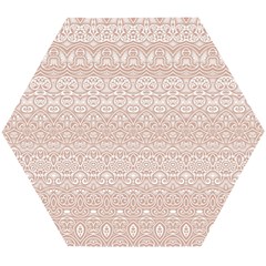 Boho Tan Lace Wooden Puzzle Hexagon by SpinnyChairDesigns