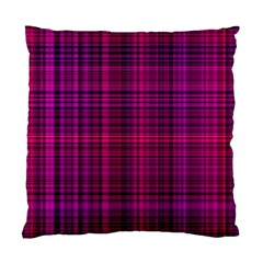 Fuchsia Madras Plaid Standard Cushion Case (two Sides) by SpinnyChairDesigns