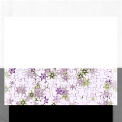 Purple Wildflower Print Rectangular Jigsaw Puzzl by SpinnyChairDesigns