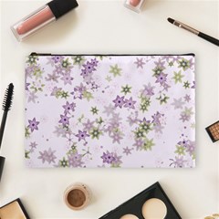 Purple Wildflower Print Cosmetic Bag (large) by SpinnyChairDesigns