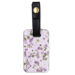 Purple Wildflower Print Luggage Tag (one Side) by SpinnyChairDesigns